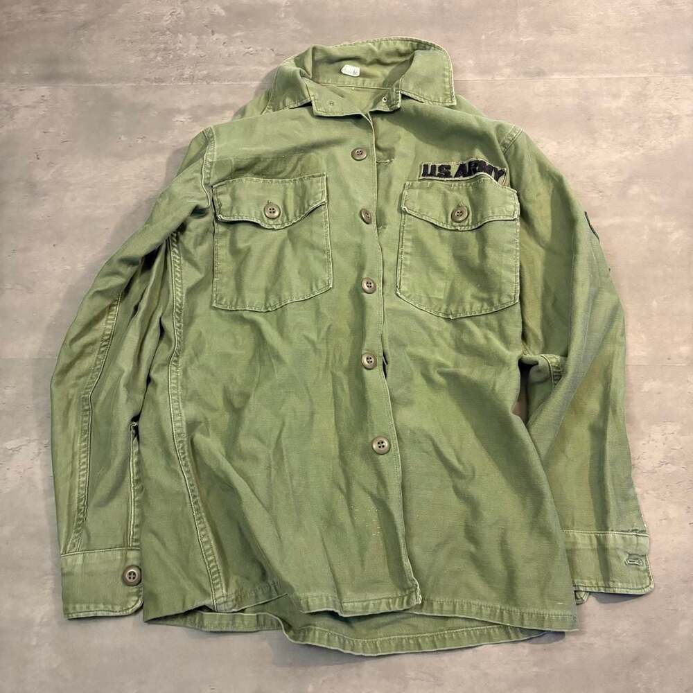 Vintage U.S. Army Military OG-107 Cotton Sateen Field Shirt